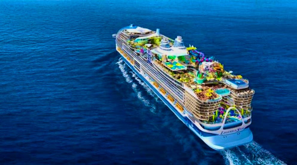 Next July, the "Legend of the Seas", currently the largest cruise ship in the world, will embark on its maiden voyage in the Mediterranean.