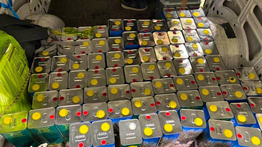 The van was carrying more than half a ton of olive oil.