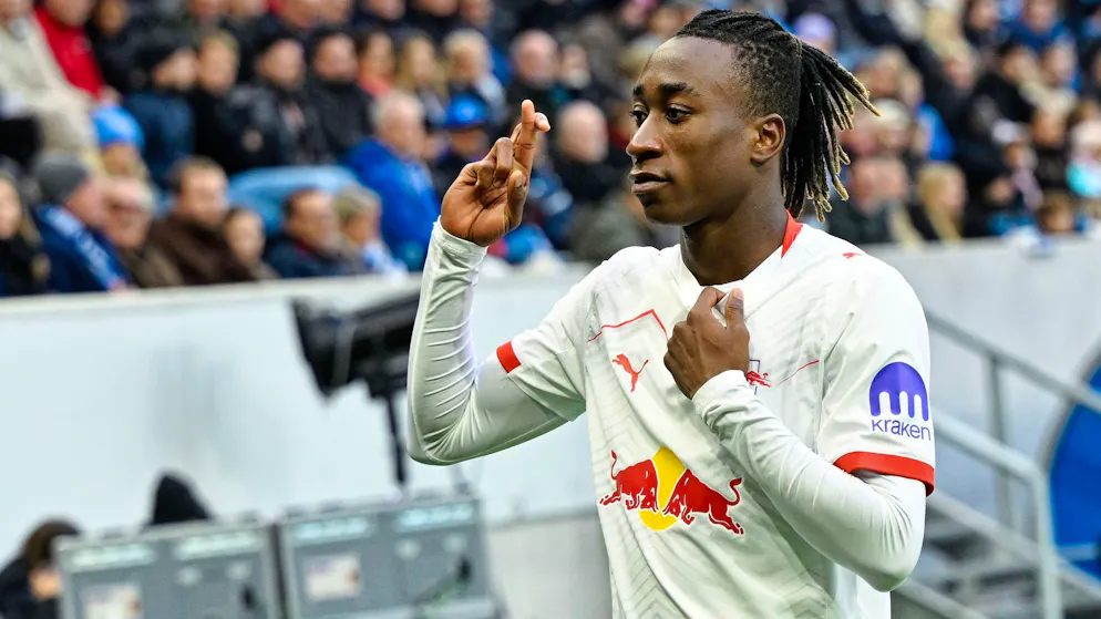 Yan Diomande geht für RB Leipzig auf Torejagd.