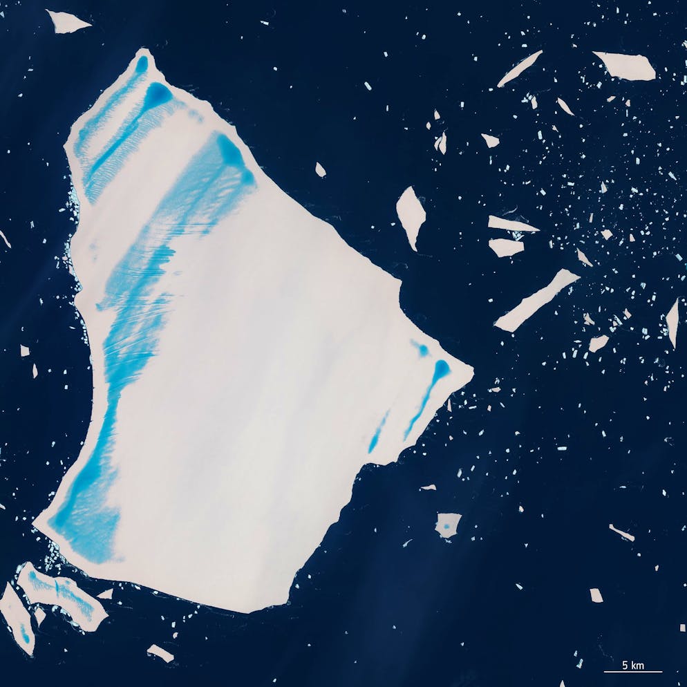Mittlerweile hat der einst grösste Eisberg einiges von seiner Masse eingebüsst.