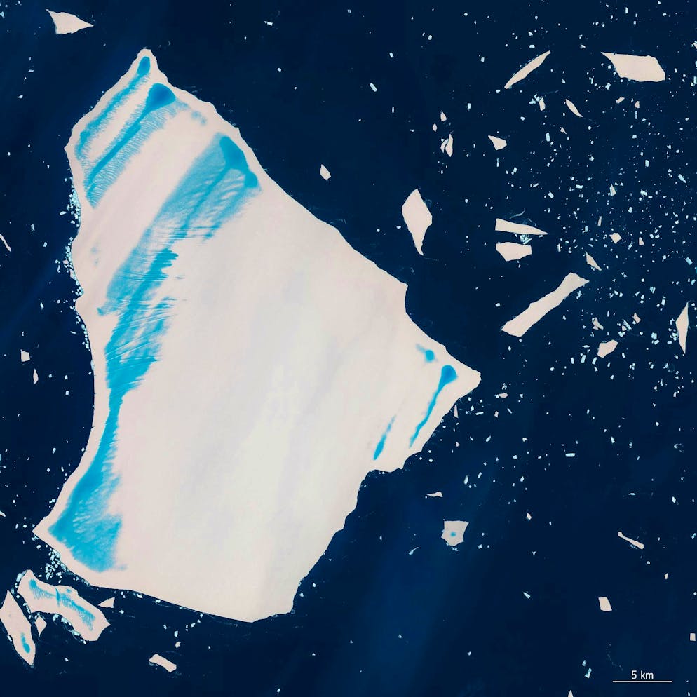 The once largest iceberg has now lost some of its mass.