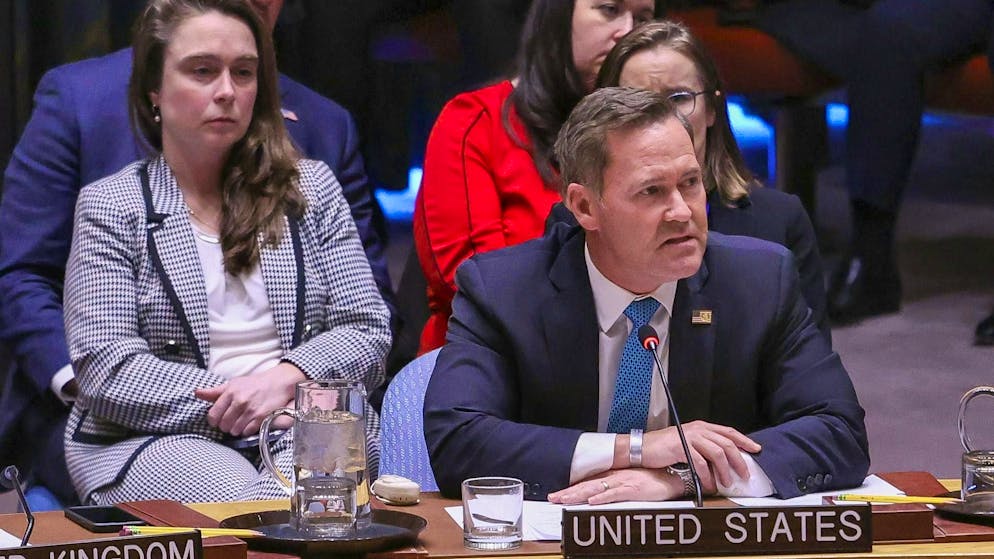 Mike Waltz, US Ambassador to the UN, at a UN Security Council meeting in New York on Thursday.