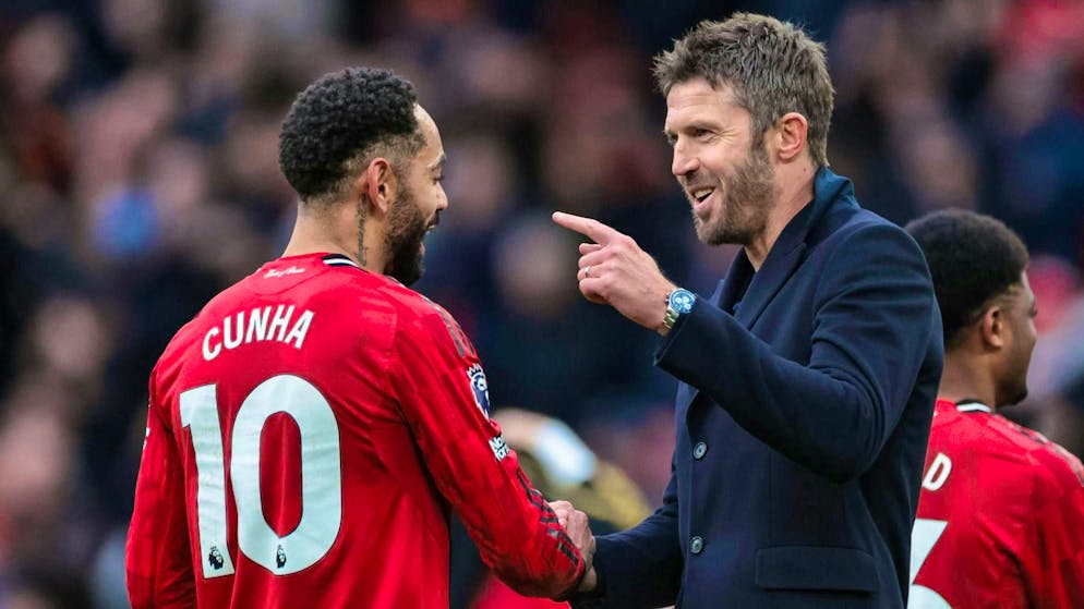 Michael Carrick wins his first game as interim Manchester United coach.