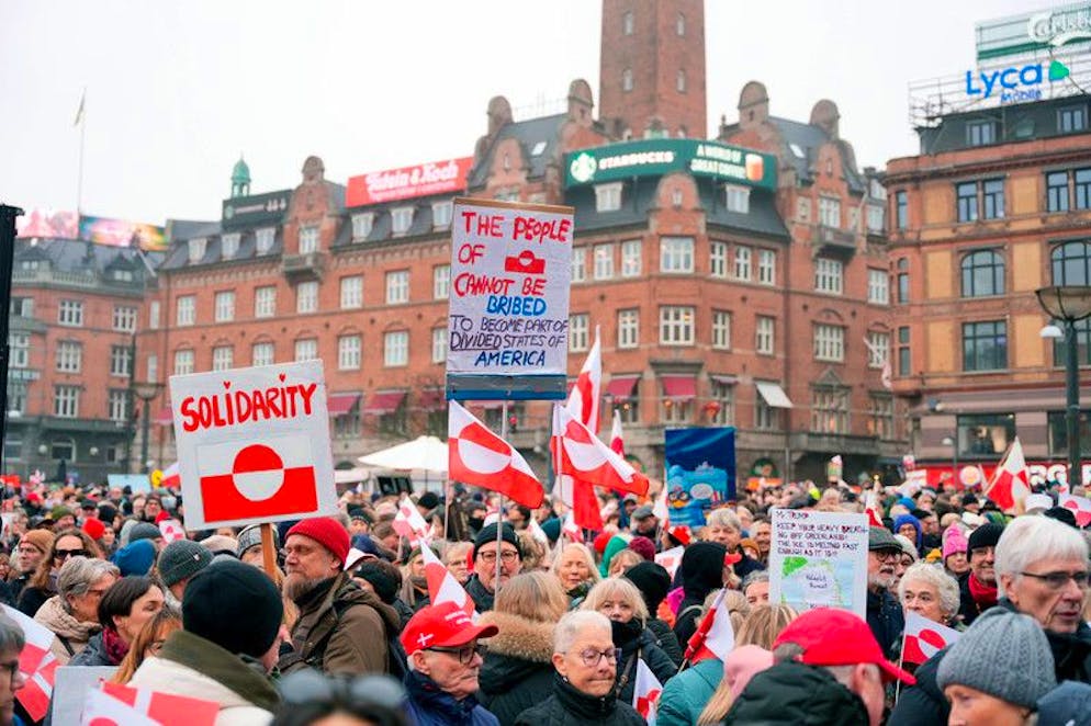 Tausende Menschen versammeln sich in Kopenhagen gegen Trumps Grönland-Ansprüche.