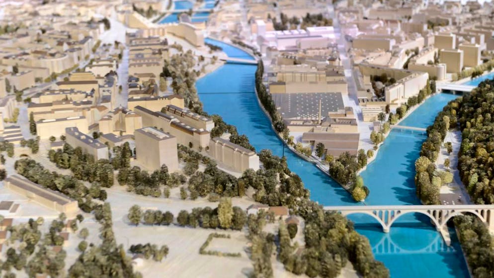 Il quartiere della Jonction rappresentato in un plastico in scala 1:500 della città di Ginevra. (Immagine d'archivio)