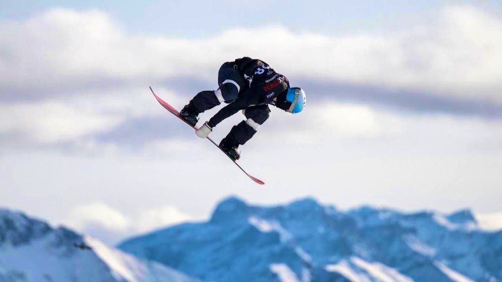 Jonas Hasler soars over the Grisons mountain peaks