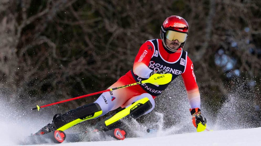 Slalom in Wengen. Nur McGrath im 1. Lauf schneller als Meillard