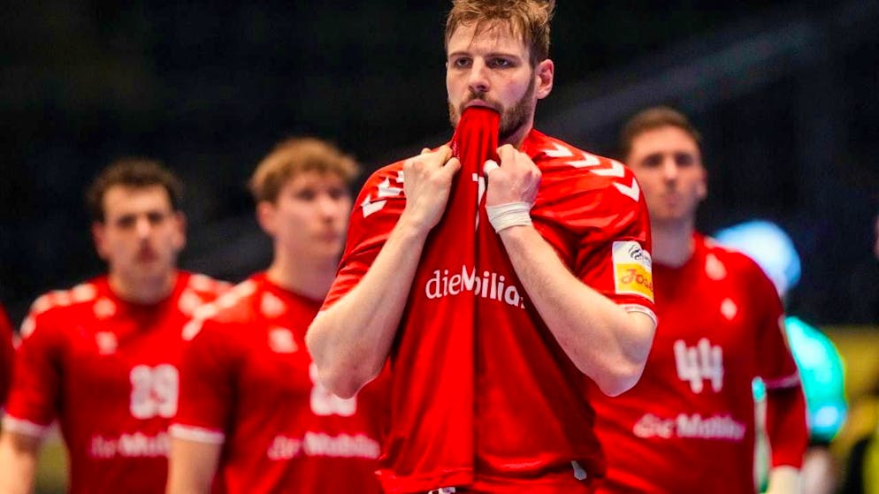 The disappointment is written all over the faces of the Swiss players.