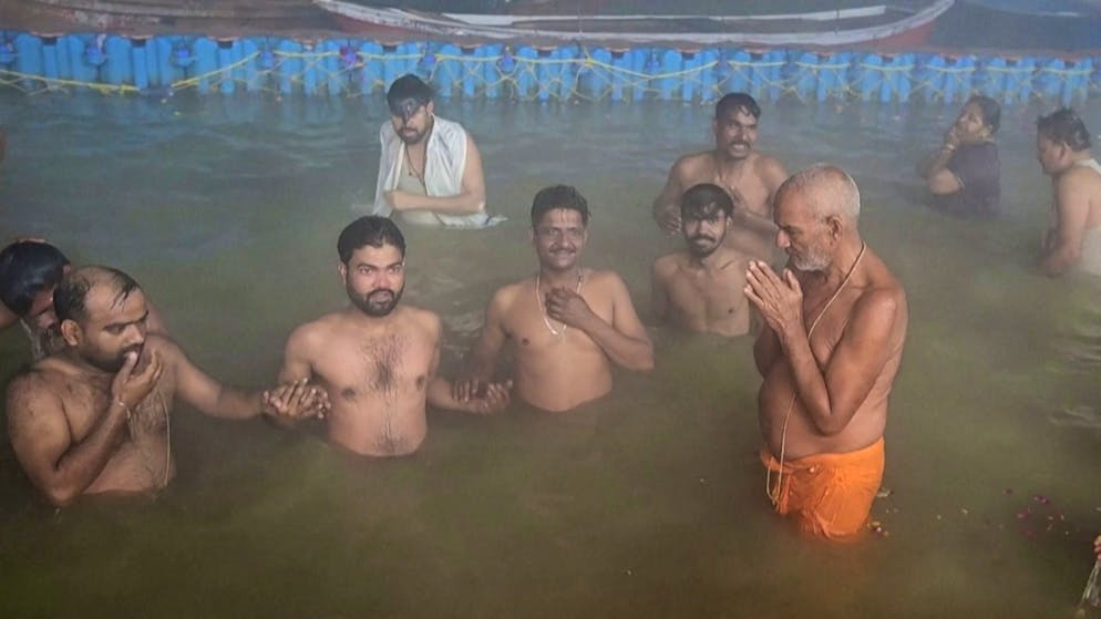 Hindu festival. Whoever dips into the river here washes away their sins