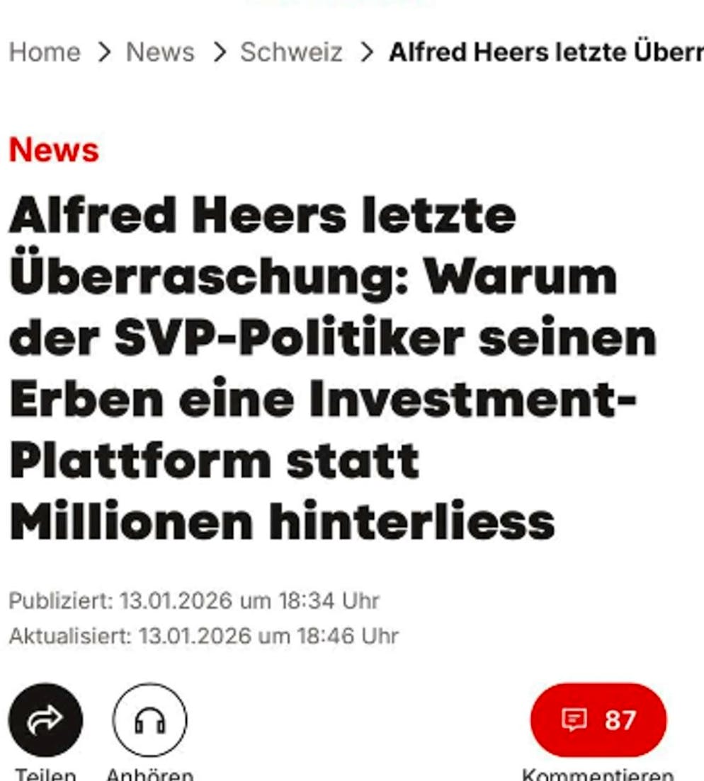 The fake ad is in the "Blick" style. 