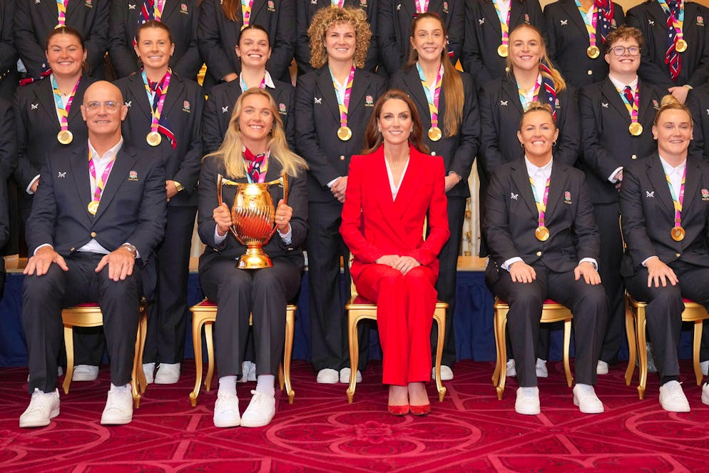 La principessa Kate riceve le campionesse del mondo del rugby a Windsor.