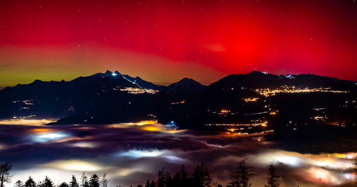 Strong solar storm causes aurora borealis over Switzerland