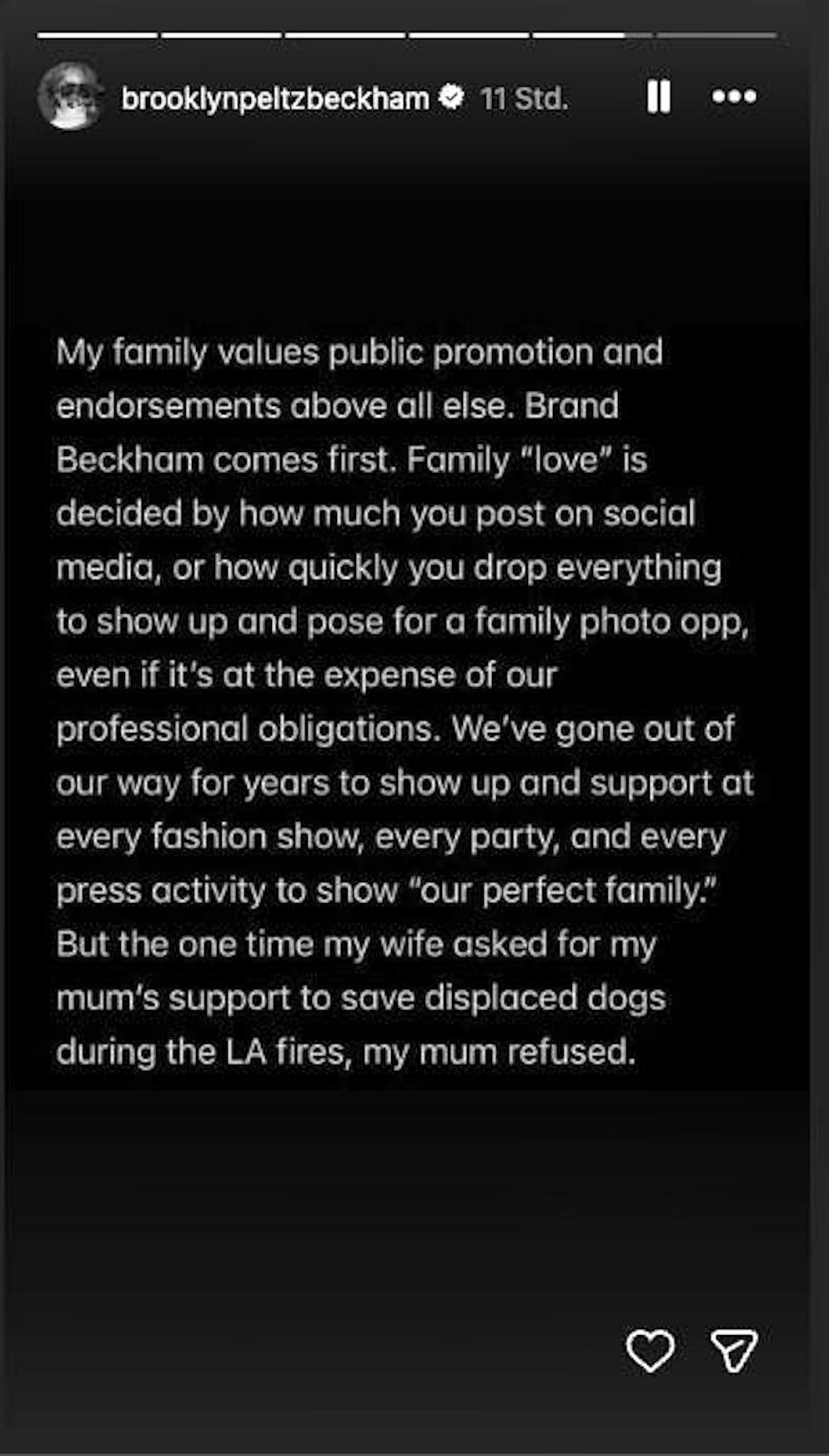 Brookyln Beckham fires back at his family. The Beckham family only cared about their 'brand' to the outside world.