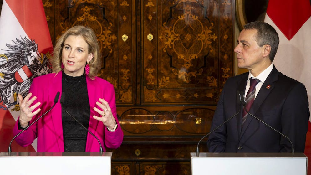 Aussenminister Ignazio Cassis (r.) und seine österreichische Amtskollegin Beate Meinl-Reisinger. (Archivbild)