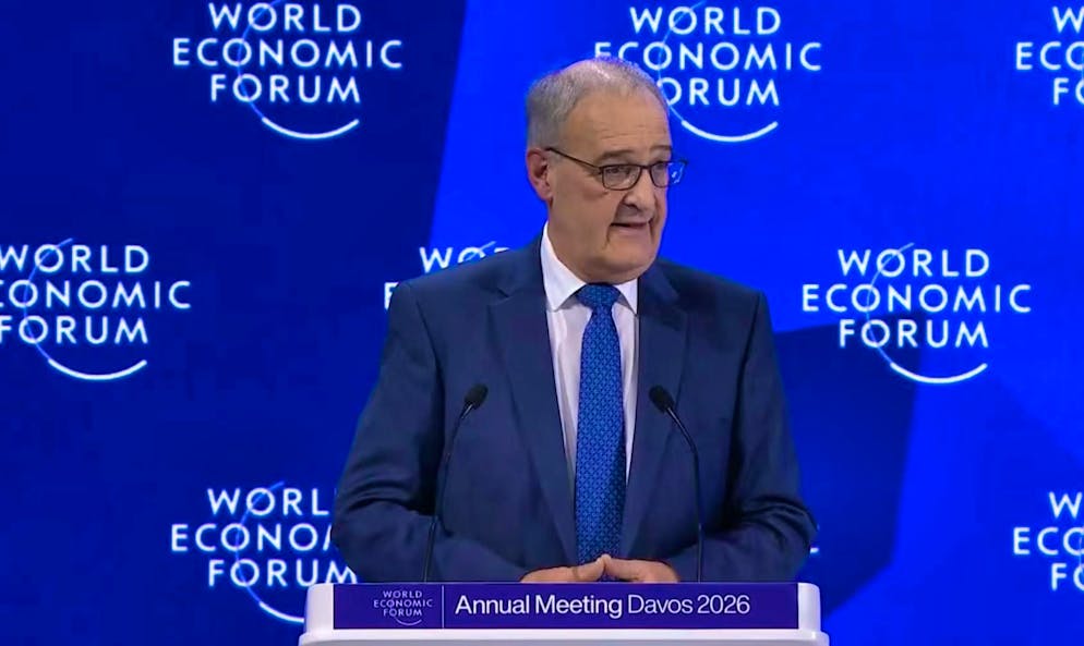 Guy Parmelin during his opening speech at the WEF in Davos.