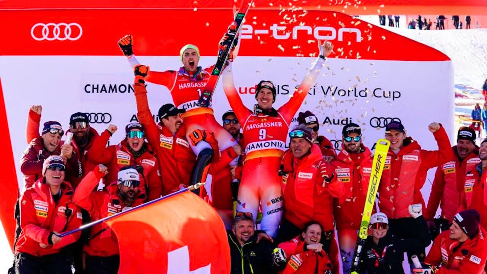 Ramon Zenhäusern (Nr. 9) und Daniel Yule (links daneben) hatten zuletzt nicht mehr viel zu jubeln