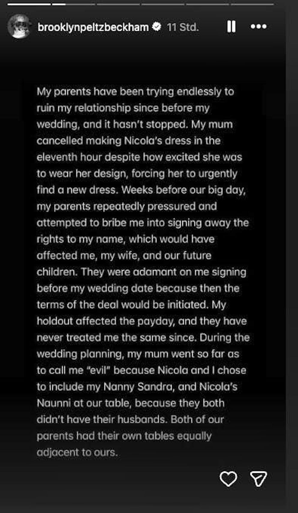 Brookyln Beckham fires back at his family. ... but his family is trying to ruin my relationship.