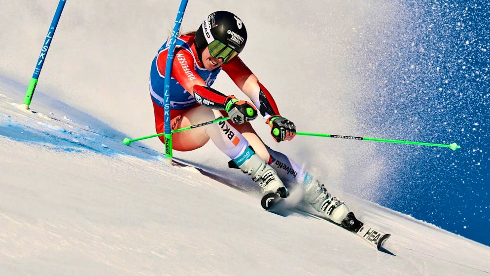 Camille Rast est dans le coup pour remporter le géant de Plan de Corones.