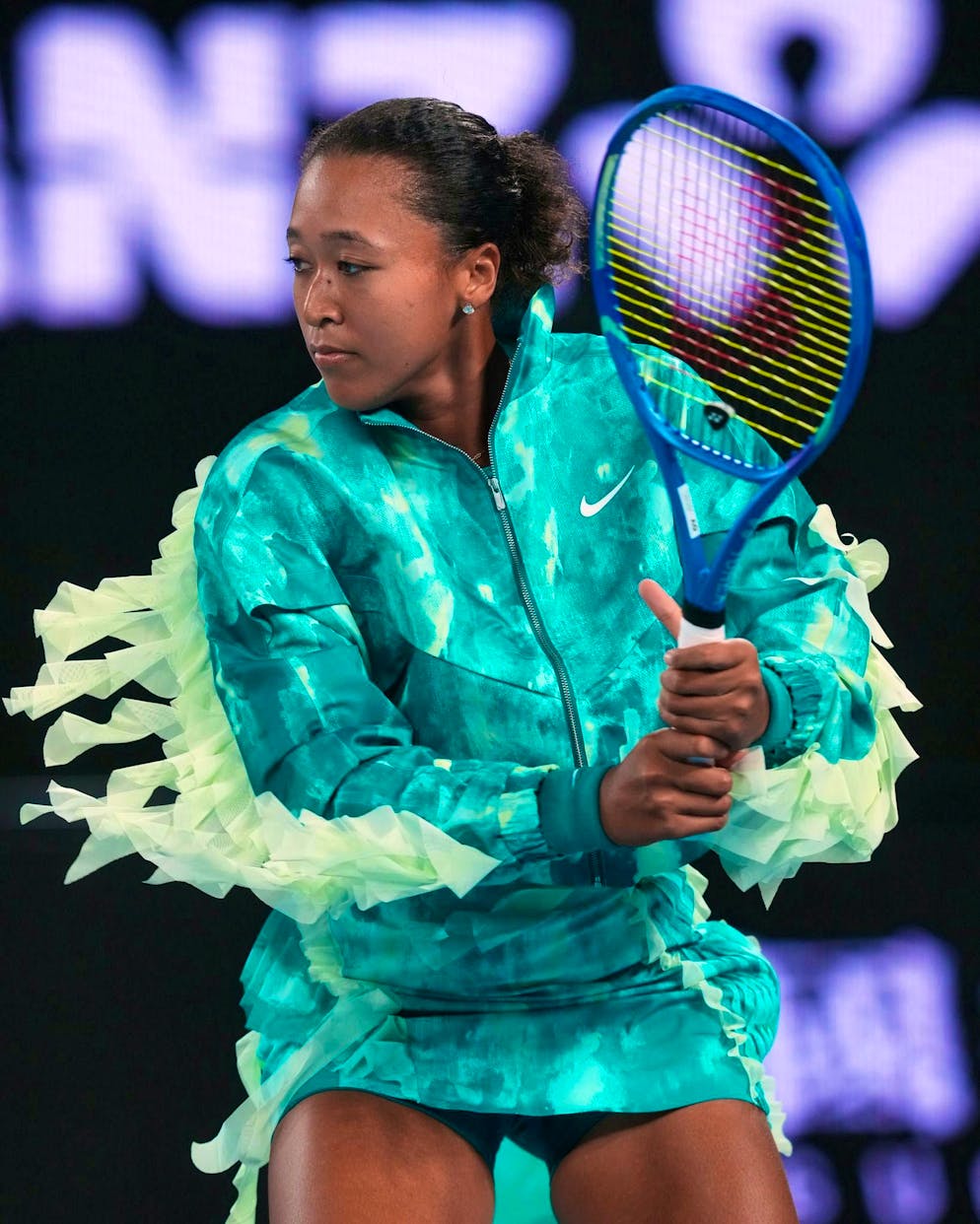 Cinematic appearance: tennis star Osaka is a real eye-catcher - Gallery. Naomi Osaka during the warm-up.