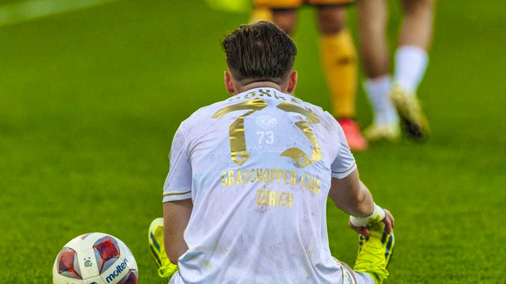 Grasshopper Club Zurich defender Florian Hoxha after the Super League regular season championship match between the teams Grasshopper Club Zurich and FC Lugano on Saturday, April 13, 2024, in Zurich. (KEYSTONE/Patrick B. Kraemer)
