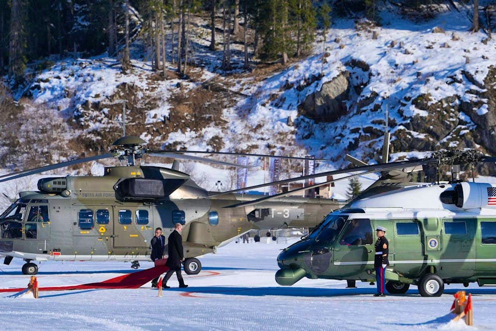 Trump's arrival in Davos in pictures. A red carpet was rolled out for the US President.