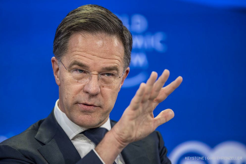 Mark Rutte, Generalsekretär der Nordatlantikpakt-Organisation (NATO), spricht während einer Podiumsdiskussion im Rahmen des 56. Jahrestreffens des Weltwirtschaftsforums (WEF) in Davos, Schweiz, am Mittwoch, dem 21. Januar 2026.