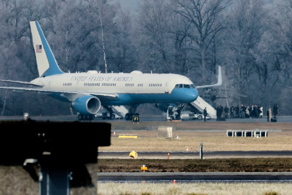 Ankunft Donald Trump in Zürich. In Zürich stieg Trump in einen Helikopter um.
