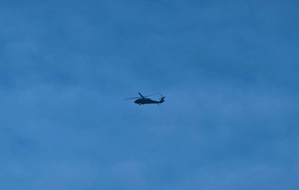 "Marine One" with Trump over Volketswil ZH.