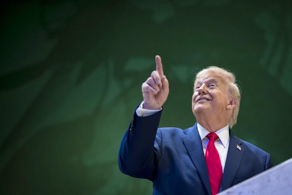 US President Donald Trump nach seiner Rede vor dem WEF in Davos.