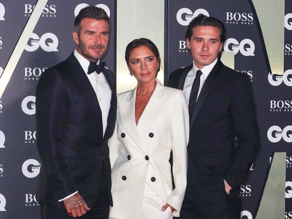 David con Victoria e Brooklyn Beckham