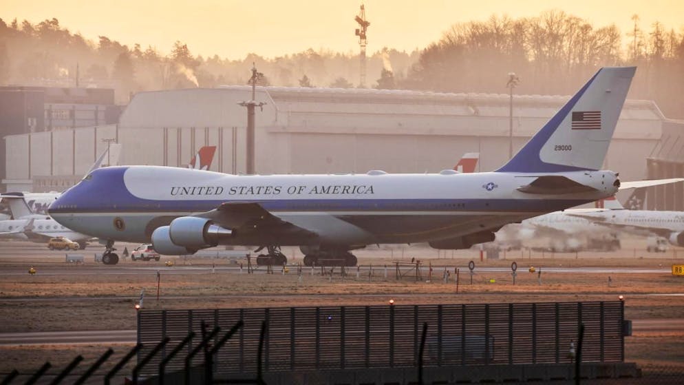 L'avion présidentiel de Donald Trump s'est posé à la mi-journée à l'aéroport de Zurich (archives).