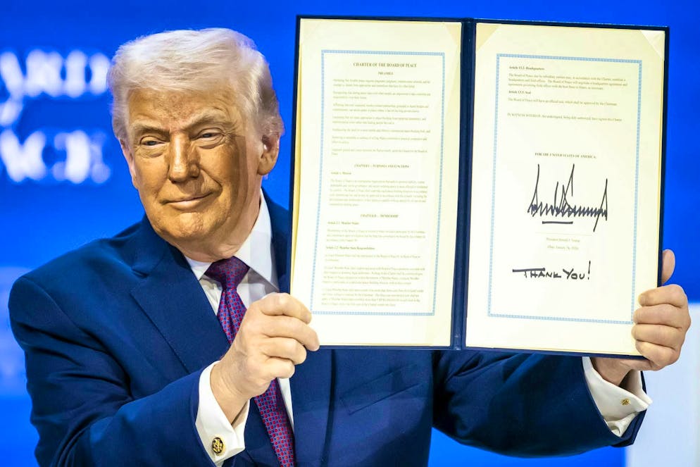 Trump signed the founding document in Davos.