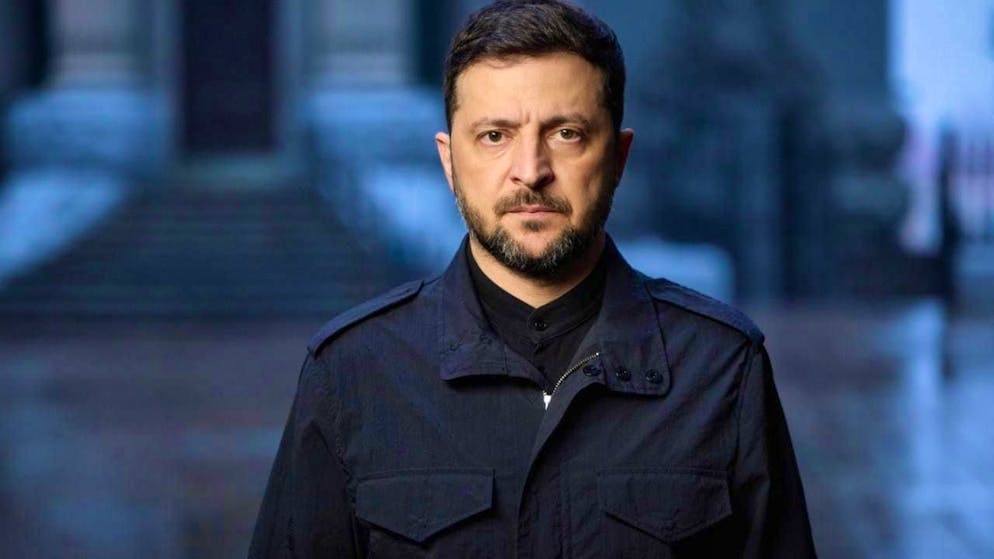 HANDOUT - This photo provided by the Press Service of the President of Ukraine shows Ukrainian President Volodymyr Zelenskyi during a video address to the nation. Photo: -/Press Service Of The President Of Ukraine/AP/dpa - ATTENTION: For editorial use only in connection with current reporting and only with full attribution to the above credit