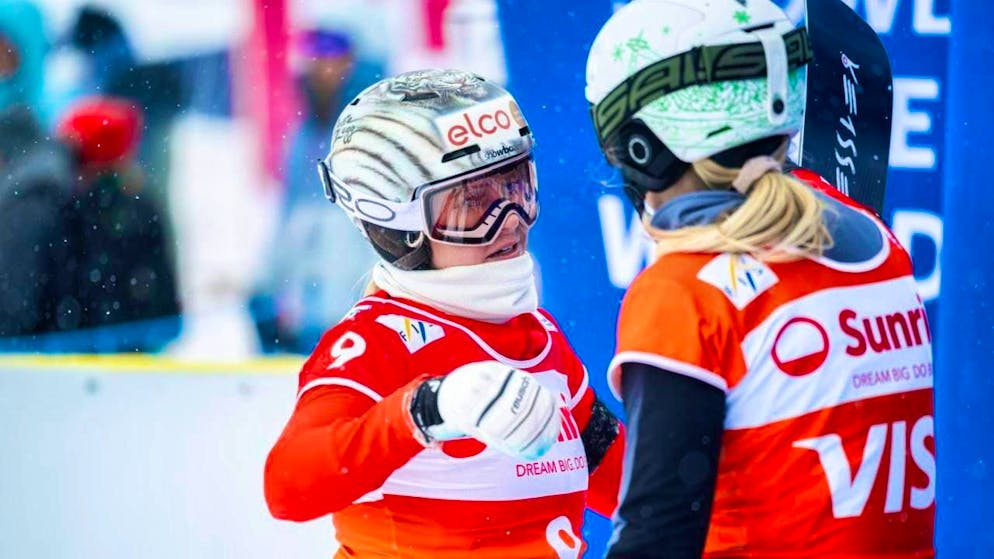 Only one podium finish for Julie Zogg (left) this World Cup season