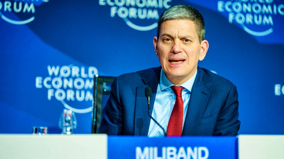 David Miliband, former British Foreign Secretary and now head of the IRC, at the WEF 2026.