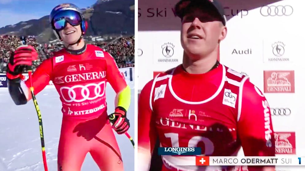 Grosse Emotionen in Kitzbühel. Odermatt jubelt, von Allmen flucht – die Zieleinfahrt im Video