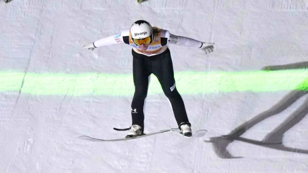 Ski Flying World Championships in Oberstdorf. Flying show by the Slovenian Domen Prevc