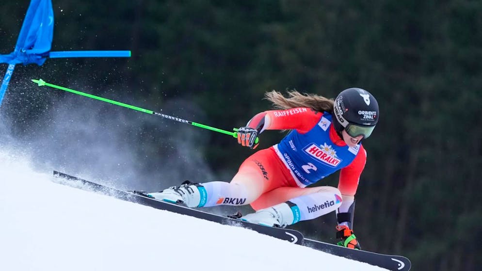 Alpine skiing. Camille Rast races for victory in Spindleruv Mlyn