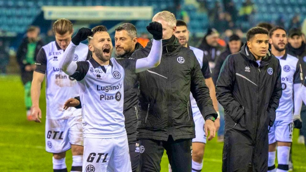 Lugano's Renato Steffen celebrates after a successful start to the second half of the season