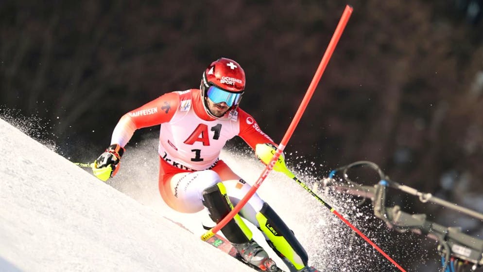 Loïc Meillard liegt nach dem ersten Slalom-Lauf von Kitzbühel in Führung