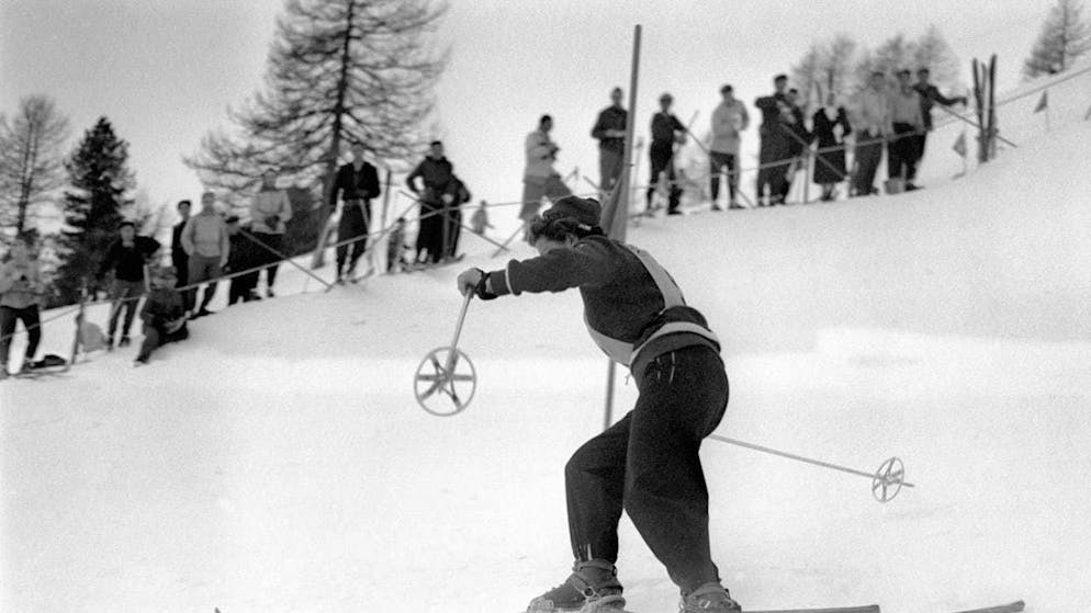 Balloons burst for the first Swiss Olympic gold - Gallery. First female Swiss Winter Olympic champion: Hedy Schlunegger won the downhill in St. Moritz in 1948