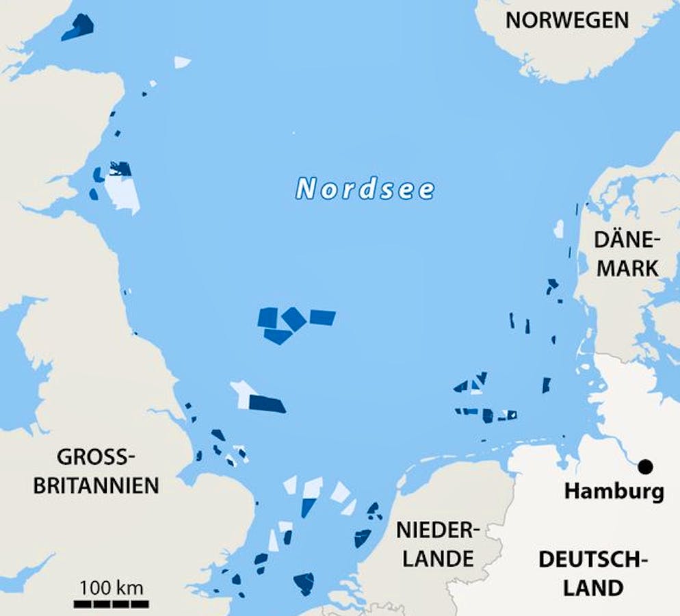 Nordsee-Anrainer treiben Ausbau der Windkraft voran - Gallery. Im Betrieb befindliche, im Bau befindliche und geplante Windparks in der Nordsee. (Stand: 23.10.2025)