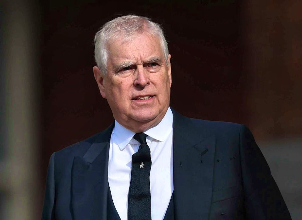 Prince Andrew at the funeral service for Katharine, Duchess of Kent, who died on September 4 at the age of 92.