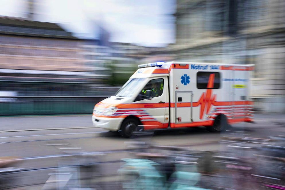 The man had to be taken to hospital by ambulance.