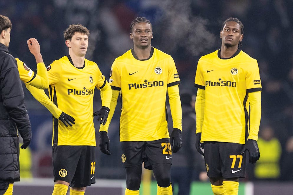 Christian Fassnacht, Chris Bedia et Joel Monteiro, déçus après le match face à Lyon