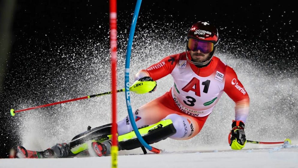 Loïc Meillard ist im Slalom von Schladming erneut auf Podestkurs