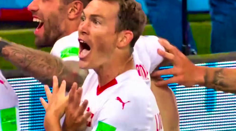 Stephan Lichtsteiner showed the double eagle.