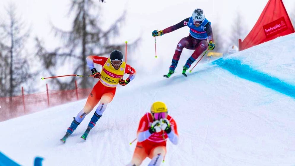 Gil Martin (yellow kit) is the best Swiss in Val di Fassa in sixth place (archive image)