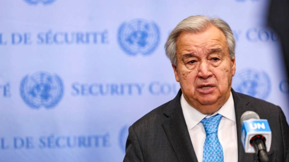 ARCHIV - UN-Generalsekretär António Guterres informiert die Presse im Anschluss an eine geschlossene Sitzung zum Thema Jemen. Foto: Bianca Otero/ZUMA Press Wire/dpa