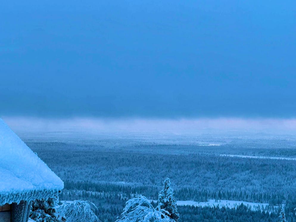 The view of the Russian border from Kuntivaara Mountain.